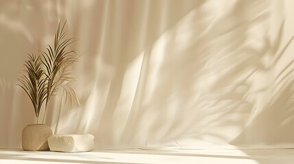 Soft Beige Backdrop for Versatile Product Presentation and Marketing Concepts
