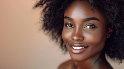 photo of beautiful black woman. skincare, spa concept, photo