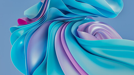 Flowing abstract 3D fabric in a swirling design