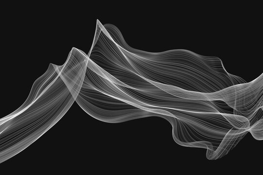 Elegant abstract wavy lines on a black background