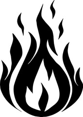 Isolated Fire Vector Silhouette