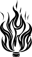 Isolated Fire Vector Silhouette