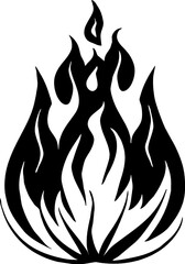Isolated Fire Vector Silhouette