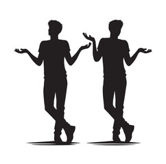 silhouettes of wondering person vector illustration