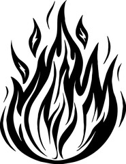 Isolated Fire Vector Silhouette