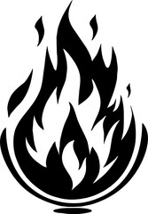 Isolated Fire Vector Silhouette