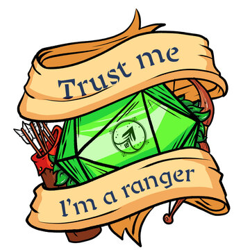 Trust me, I'm a ranger - Ranger Class Logo &ndash; Fantasy RPG Icon for Tabletop Games - Illustration	