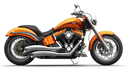 Obraz premium An orange motorcycle on white background. Created with Ai