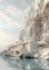 Modern house near a cliff