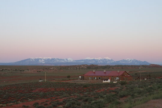 sunset over the village
