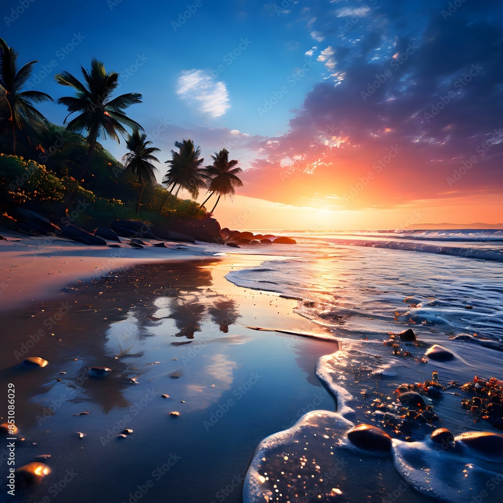 Wall mural Sunset Shore