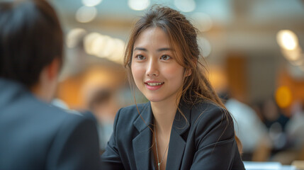 説明をする女性