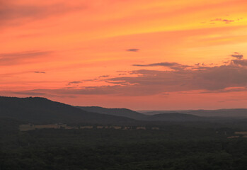 A beautiful sunset over the mountains in Buffalo City, Arkansas 