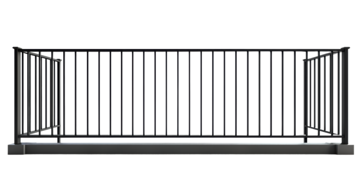 Black Metal Railing with Vertical Bars