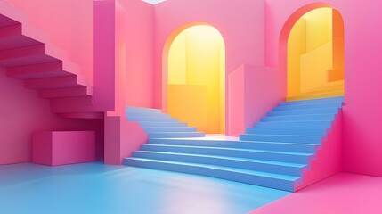 Obraz premium Colorful Minimalist Architecture