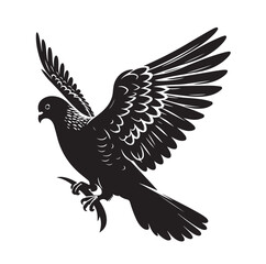 Simple parrot silhouette vector illustration.