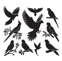 Simple parrot silhouette vector illustration.