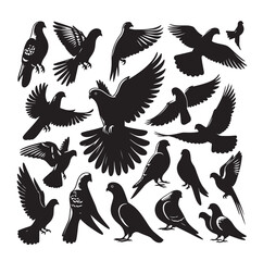 Simple parrot silhouette vector illustration.