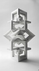 3D rendering of interlocking geometric shapes