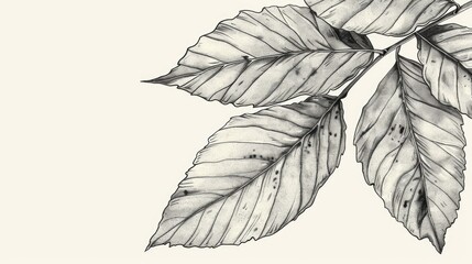 Design featuring a hand drawn leaf illustration