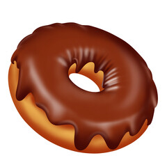 realistic of  donuts with sprinkles isolated on transparent background.