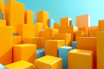 Blue and orange 3D blocks