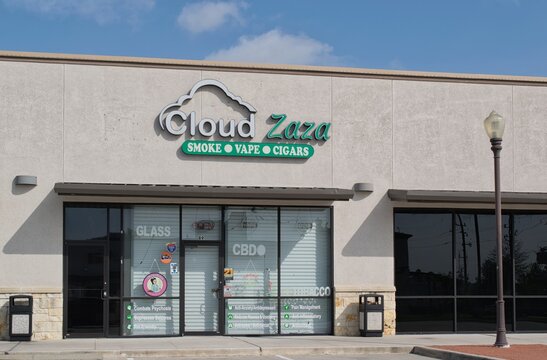 Cloud Zaza vape shop business company storefront exterior Houston Texas USA 04-07-2024.
