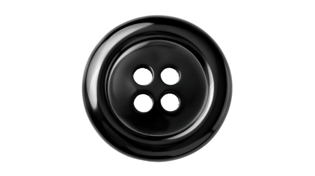 Large Black Button with Four Holes