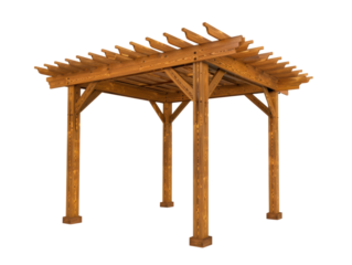 Wooden Pergola with Natural Finish