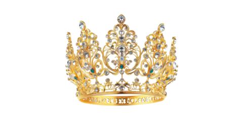 Golden Royal Crown with Jewel Embellishments