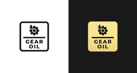 Gear oil label or gear lube label vector isolated. Best gear oil or lube label for product packaging design, print, and more about gear oil product.