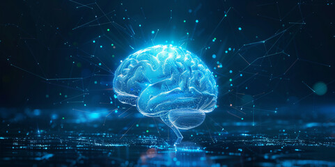 Fototapeta premium Glowing Brain - Concept of Intelligence, Innovation, and Creativity