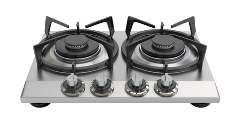 Stainless Steel Gas Stove with Two Burners
