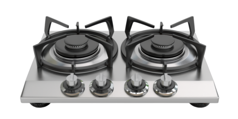 Stainless Steel Gas Stove with Two Burners