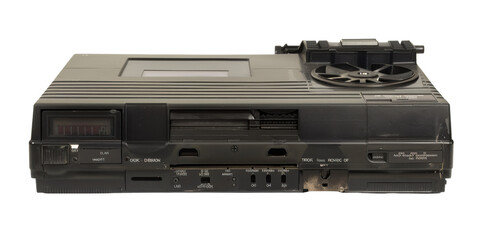 Vintage VHS Player with Front-Loading Mechanism