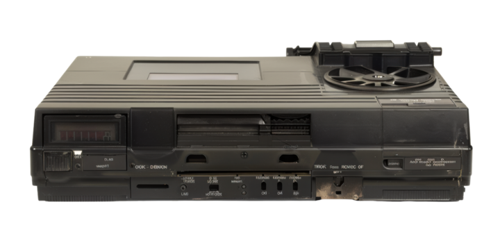 Vintage VHS Player with Front-Loading Mechanism