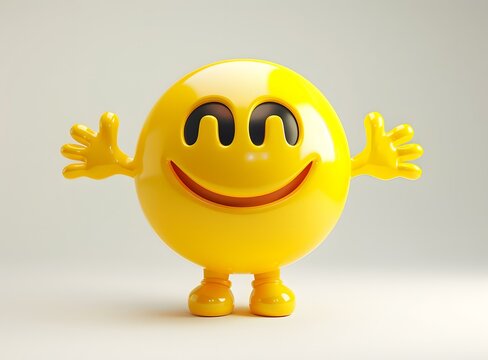 3d yellow cartoon character