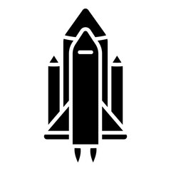 Space shuttle glyph solid icon