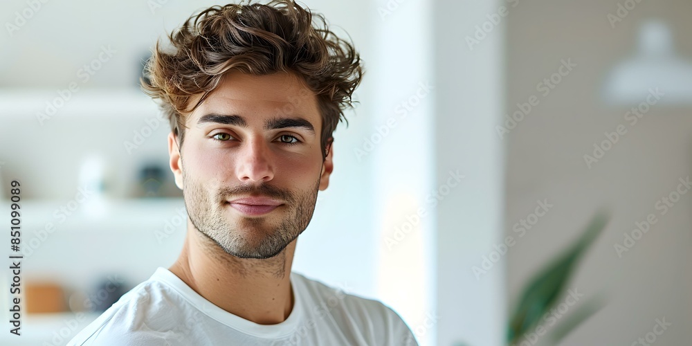 Canvas Prints portrait of a handsome young man with green eyes and brown hair