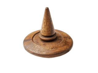 Vintage Wooden Spinning Top with Pointed Tip