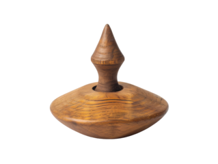 Vintage Wooden Spinning Top with Pointed Tip