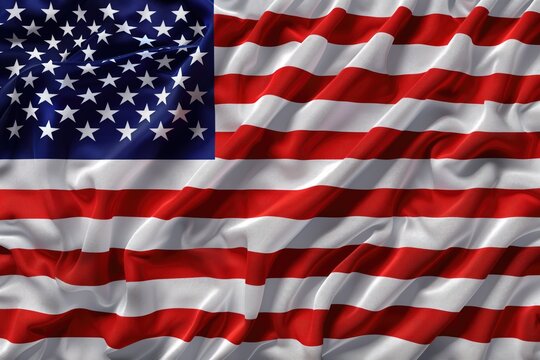 Digital Waving American Flag Banner Design, Patriotic Home Decor Design, Freedom Independence Memorial Day Wallpaper, Old Glory, Red White and Blue, Stars and Stripes