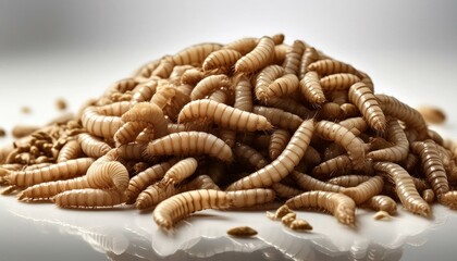 maggots on white background