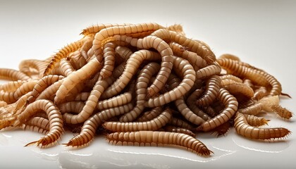 Obraz premium maggots on white background
