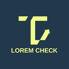 Letter T and C with check mark logo design template