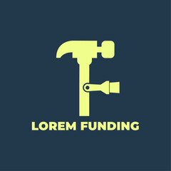 Creative funding logo for real estate with creative square style design