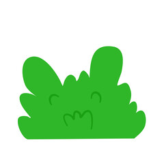 Green bush hand drawn cartoon style 