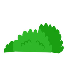 Green bush hand drawn cartoon style 