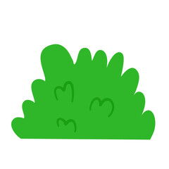 Green bush hand drawn cartoon style 