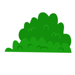 Fototapeta premium Green bush hand drawn cartoon style 